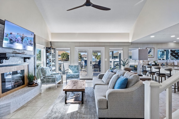 Open living room and kitchen