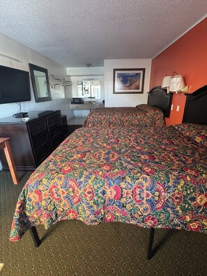 Desk, bed sheets