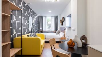 Familienstudio | 1 Schlafzimmer, kostenlose Babybetten, kostenloses WLAN, Bettwäsche