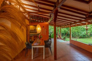 Outdoor dining - Casa Raku - Nice short walk to the Beach (Playa Chiquita)