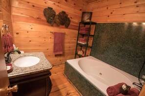Jetted bath, towels