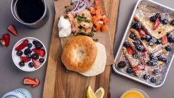 Cooked-to-order breakfast for a fee on weekends