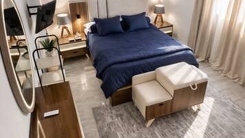 Luxury-Villa, 3 Schlafzimmer, Küche, Erdgeschoss | 3 Schlafzimmer, Bettwäsche aus ägyptischer Baumwolle