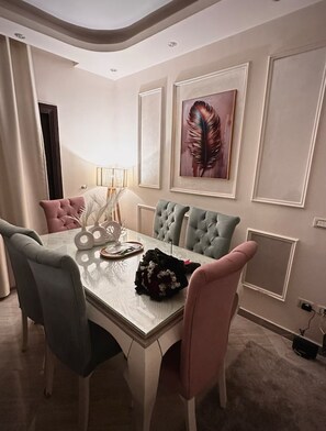 Luxury Villa, 3 Bedrooms, Kitchen, Ground Floor | Living area | 65-inch Smart TV with digital channels, Netflix, Hulu - The Privacy Villa (6th of October City)