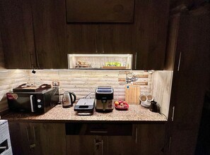Luxury Villa, 3 Bedrooms, Kitchen, Ground Floor | Private kitchen | Full-size fridge, microwave, oven, stovetop - The Privacy Villa (6th of October City)