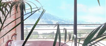 Exclusive Cabaña del Sol with a view of San Pablo Lake and Imbabura Volcano.