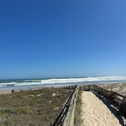 On the beach, white sand