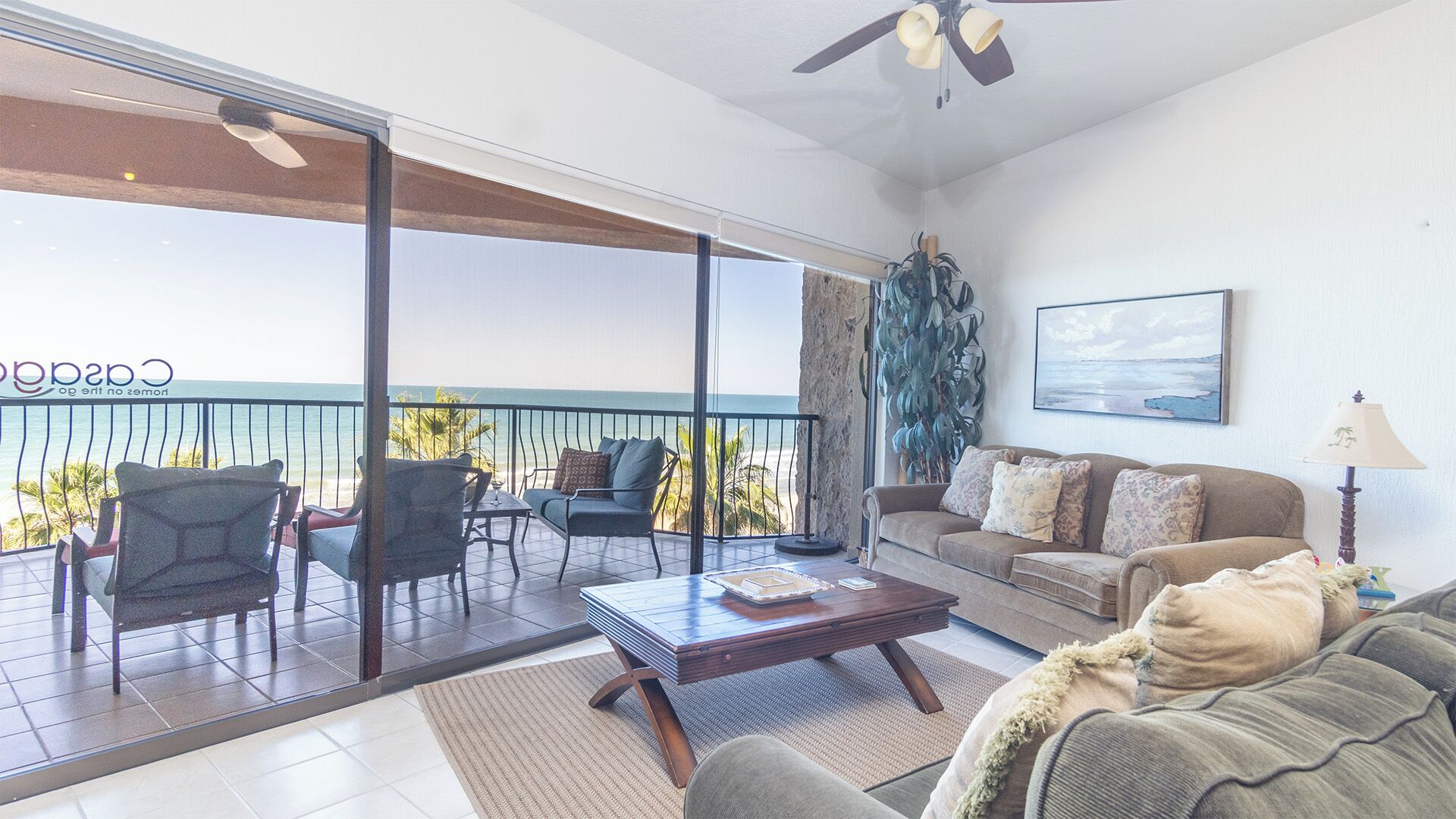 Condo, Multiple Beds, Balcony, Ocean View (405) | Living area | MP3 dock