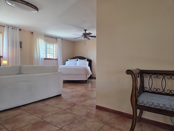 1 chambre, bureau, fer et planche Ă repasser, lit parapluie