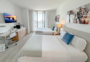 2 bedrooms, desk, iron/ironing board, travel cot