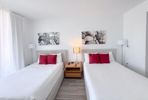 2 bedrooms, desk, iron/ironing board, travel cot
