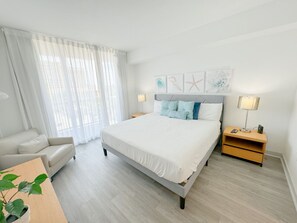 2 bedrooms, desk, iron/ironing board, travel cot