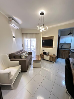 Leilighet – superior, delvis sjøutsikt | Oppholdsområde