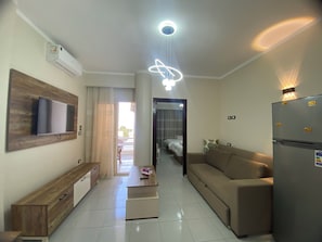 Familie appartement, uitzicht op zee | Woonruimte