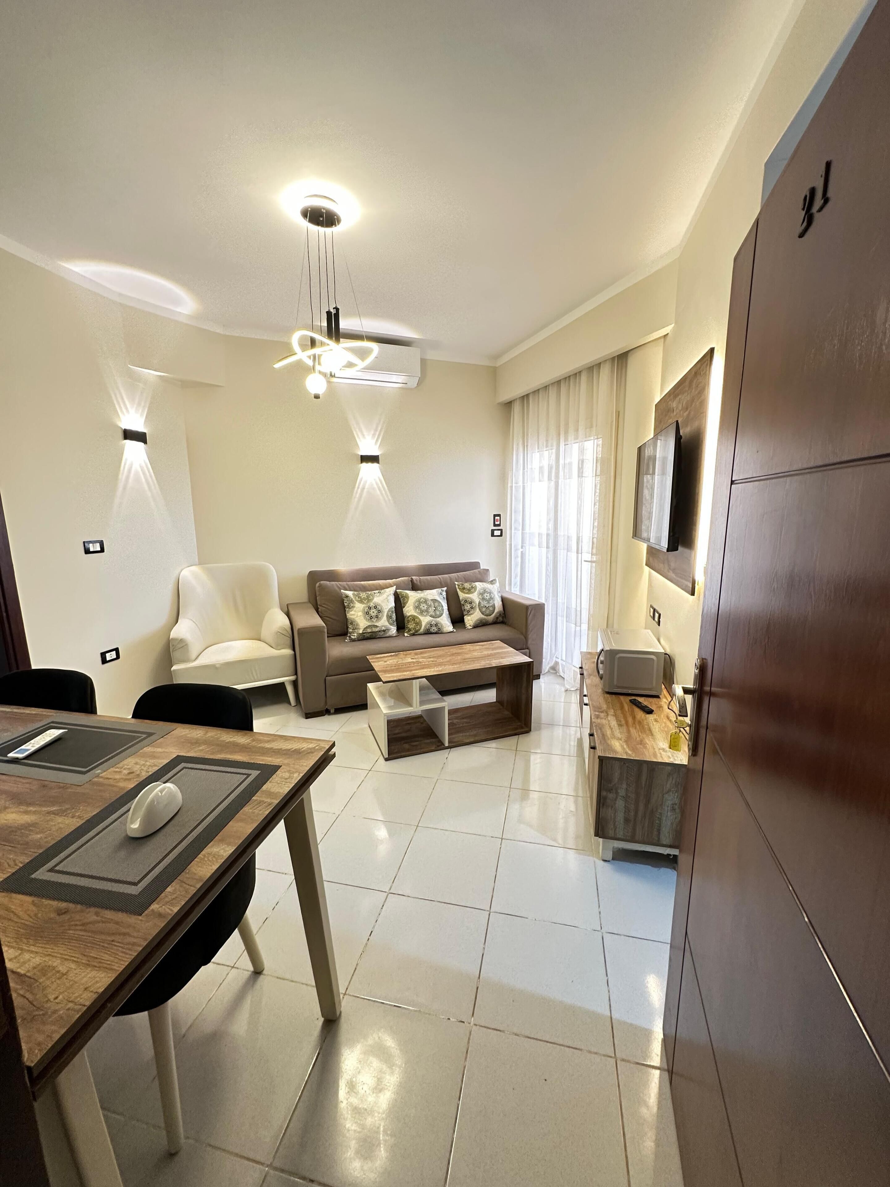 Studio Apartment with Balcony R-219 | Living area