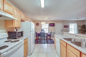 Fridge, microwave, stovetop, dishwasher