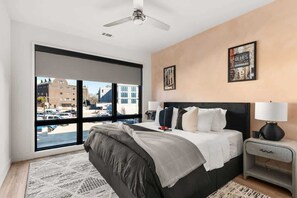 2 bedrooms, desk, iron/ironing board, travel crib