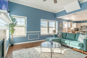 Televisie en een open haard