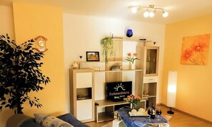 Smart TV, books, video library, stereo