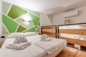 1 bedroom, desk, iron/ironing board, travel cot