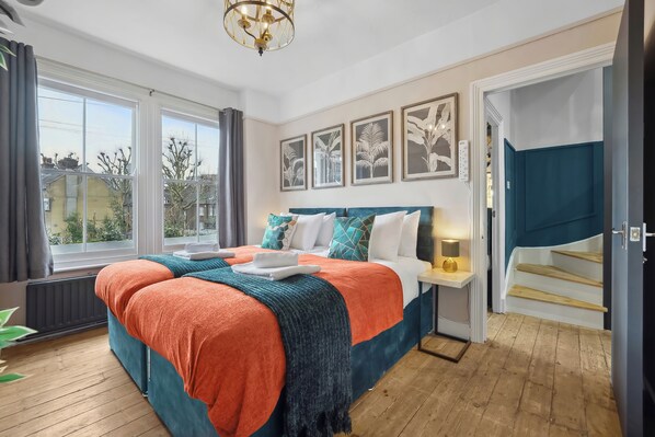 3 bedrooms, iron/ironing board, travel cot, WiFi