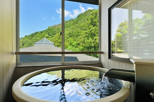 Japanese-Western Suite Room with Semi Open-air Bath | Mountain view