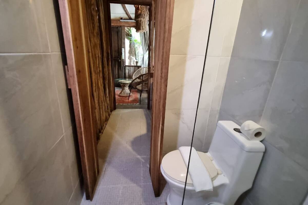 Ducha, jabón, shampoo, papel higiénico