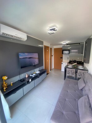 Comfort Apartment, Lagoon View | Living area - Flat vista Piscina e Lagoa 203c Bela bLP (Ipojuca)