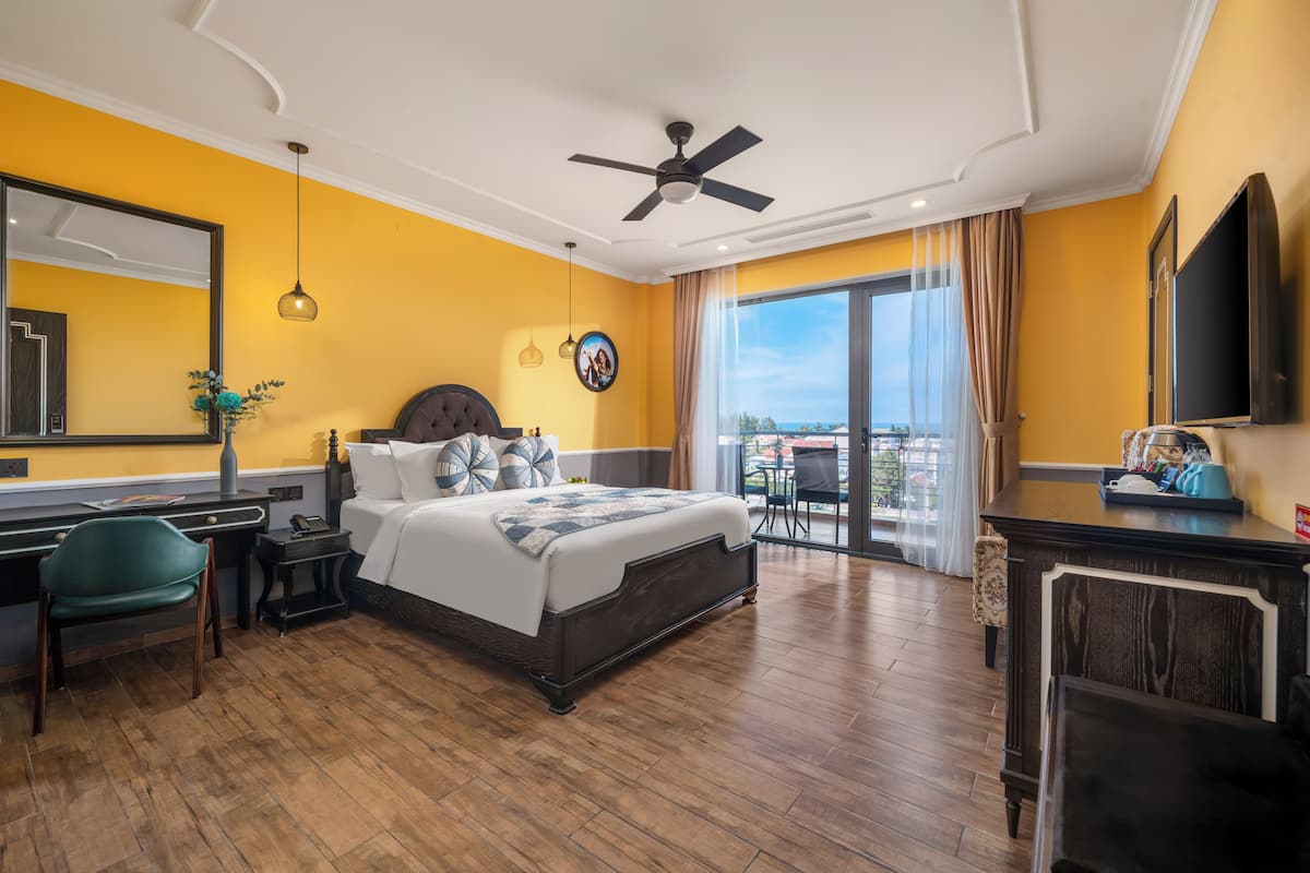 Deluxe Quadruple Room, Balcony, Beach View | Memory foam beds, in-room safe, blackout drapes, soundproofing