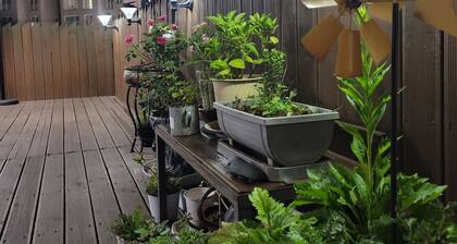 Seoul Charming Rooftop House with trees and flowers !