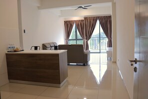 Mini-fridge, microwave