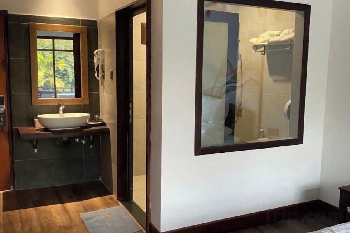 Bathroom | Shower, hair dryer, towels, soap