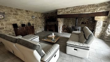 TV, fireplace, stereo