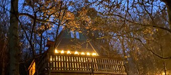 A chalet on a hill in the forest, with a beautiful view of the Ardennes.