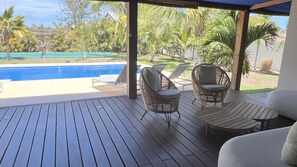 Piscine extérieure, piscine chauffée