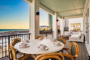 Outdoor dining - Beachfront Luxury w/ Pool & Elevator (Orange Beach)