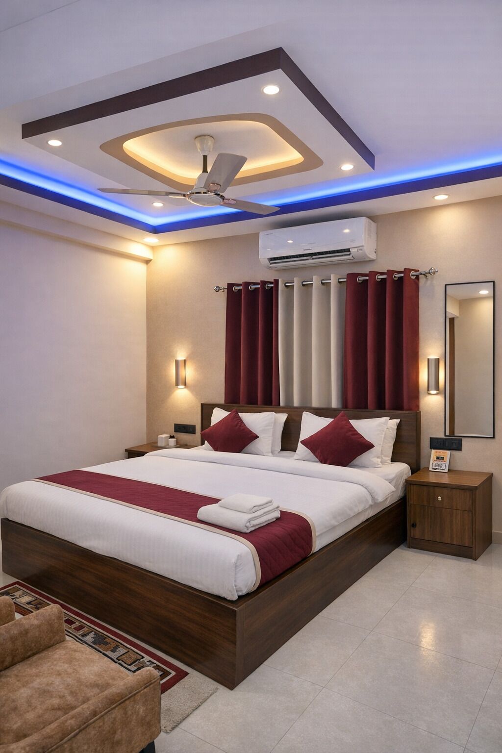 經濟雙人房 | 高級寢具、遮光布/窗簾、隔音、免費無線上網