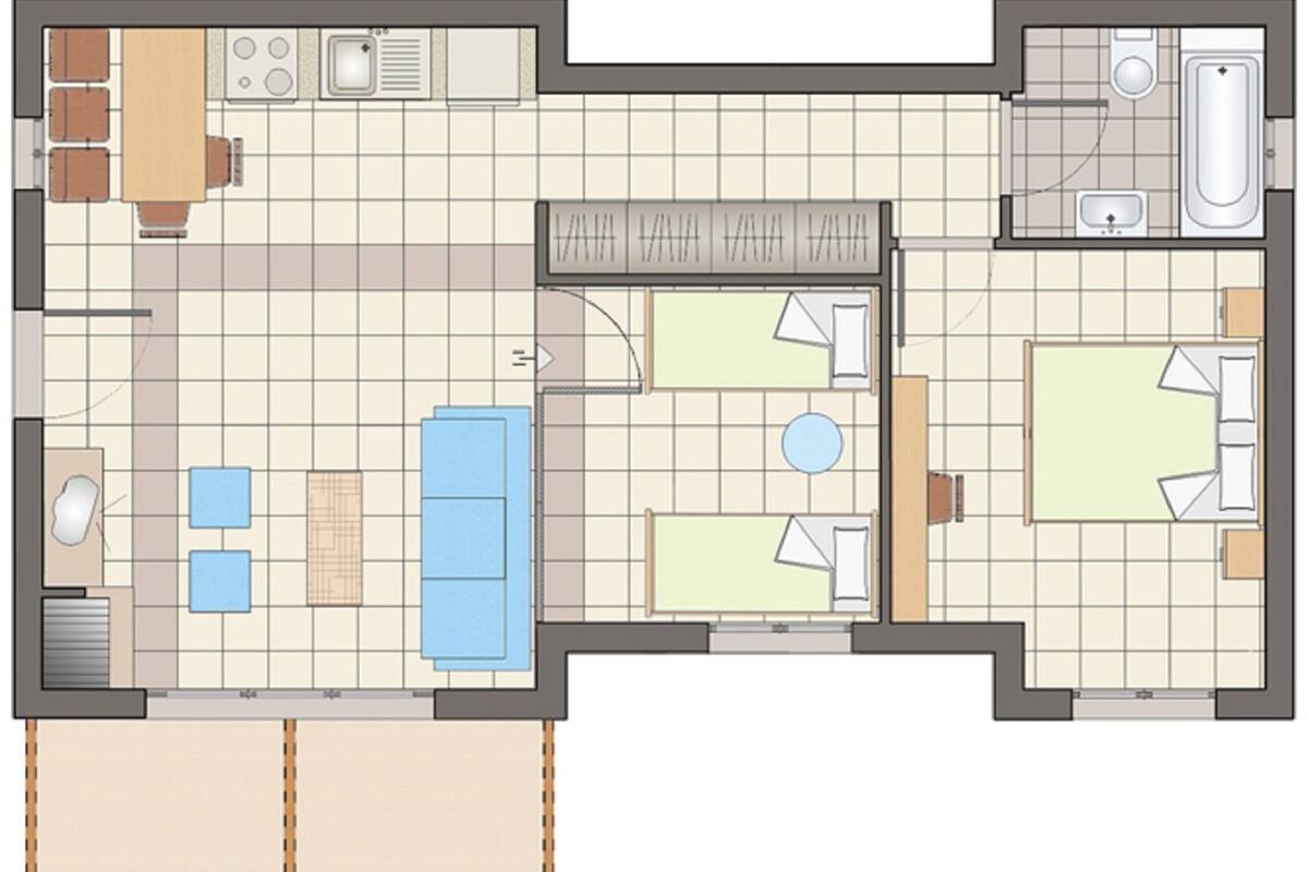 Villa, 2 slaapkamers, niet-roken, uitzicht op zee | Een strijkplank/strijkijzer, gratis wifi