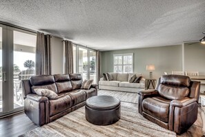 TV, DVD player, stereo, computer monitors