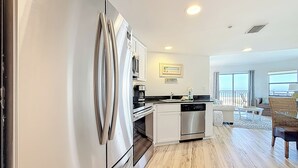 Coffee/tea maker, fridge, microwave, oven - Corner Beachfront 2BR | Balcony & Pool (St. Pete Beach)