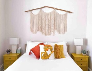 1 bedroom, desk, iron/ironing board, travel cot