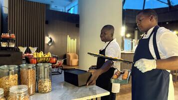 Free daily buffet breakfast