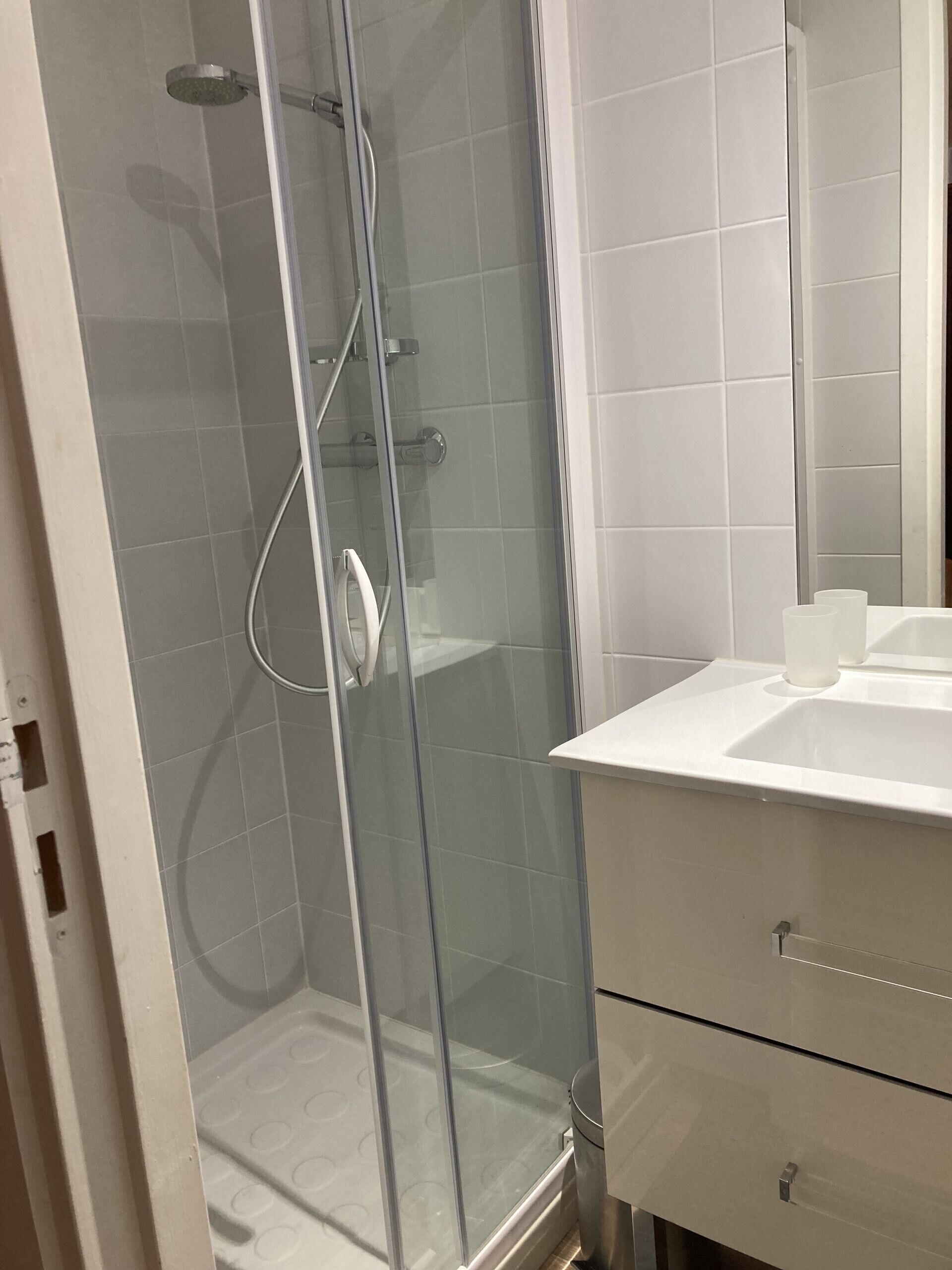 Shower, hair dryer