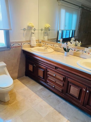 Towels, soap, toilet paper