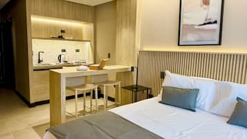 In-room safe, desk, laptop workspace, blackout drapes
