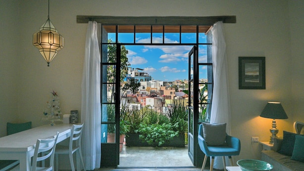 Design Apartment, Balcony, City View | Living area