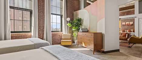 2 عدّة غرف نوم ومكواة/لوح كي وواي فاي وملاءات أسرّة