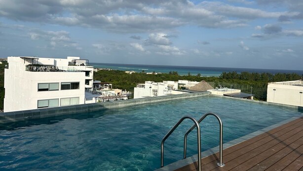 Deluxe Apartment, Balcony, City View | Terrace/patio - Departamento 5ta Av-Playa & Rooftop Pool (Playa del Carmen)
