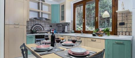 Fridge, oven, stovetop, dishwasher