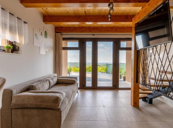 TV, fireplace, table tennis - Villa Breg - Four Bedroom Villa with Pool, Hot-Tub and Sauna (Križevci)